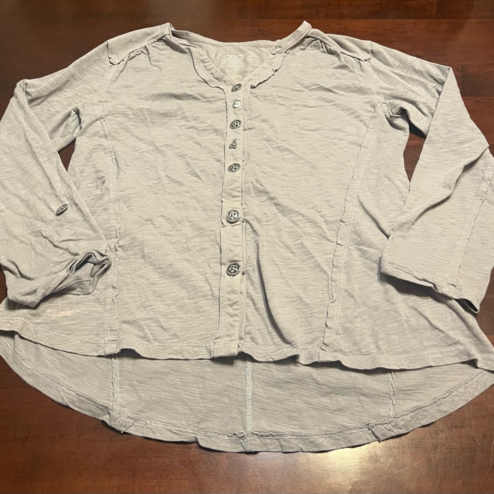 Neon Buddha Grey Cotton Top- Medium